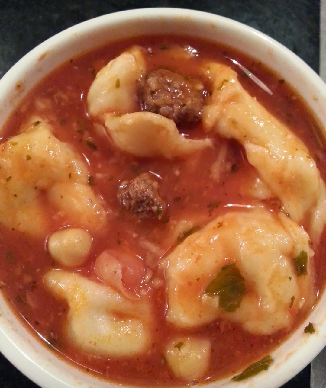 Shish Barak (Tortellini Soup with Meatballs)
