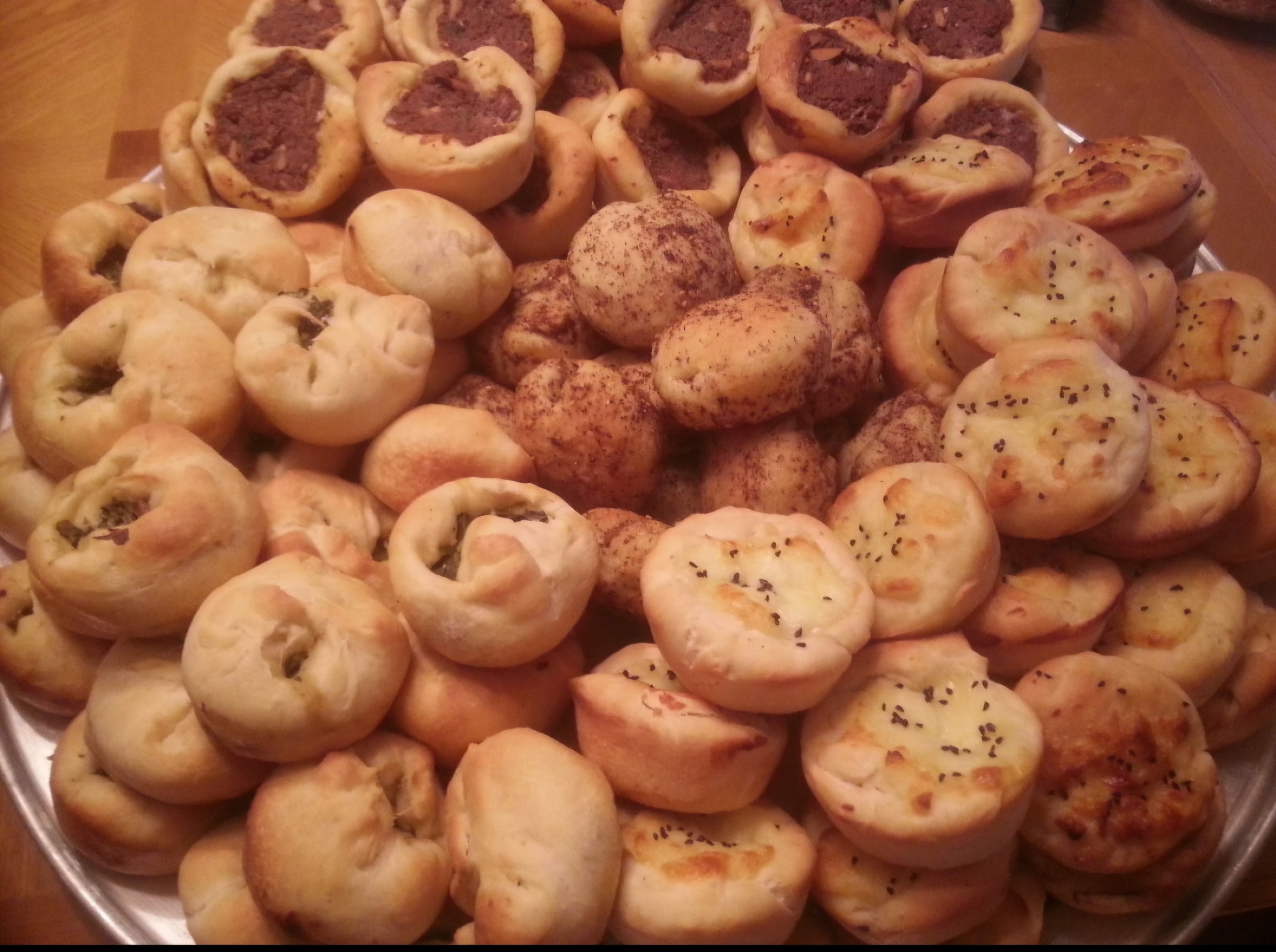 Cheese, Meat, Zataar, and Spinach Pies